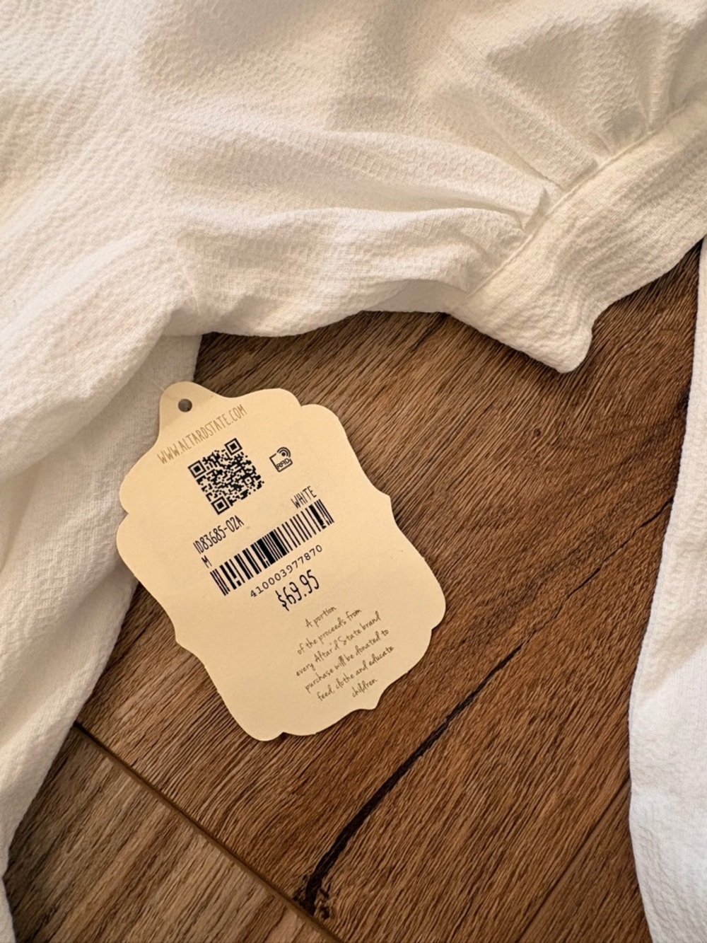 Altar'd State White V-Neck Textured Dress - Picture 3 of 3